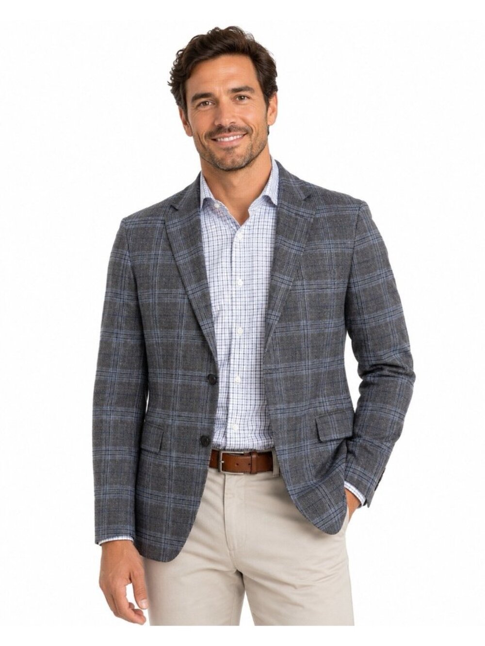 HART SCHAFFNER MARX jacket blazer sport coat 50R new york fit soft gray plaid